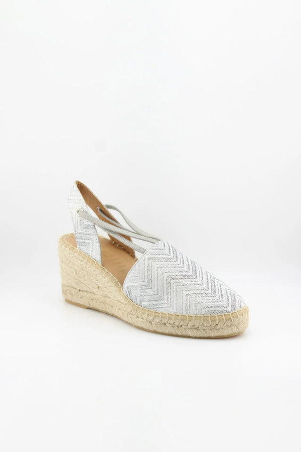 Jutelia Chevron Pattern Espadrille Wedge Sandals